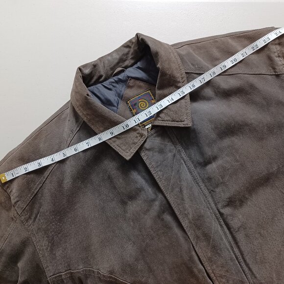 ISPO by Amerella Brown Suede Vintage Bomber Jacket - Picture 11 of 16